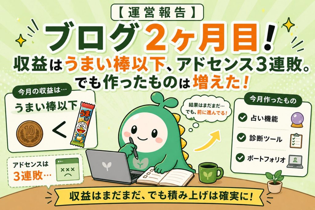 ブログ運営2か月目のレポートのアイキャッチ画像