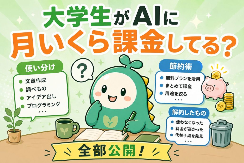 大学生がAIに尽きにいくら課金してる？のか公開した記事のアイキャッチ画像
